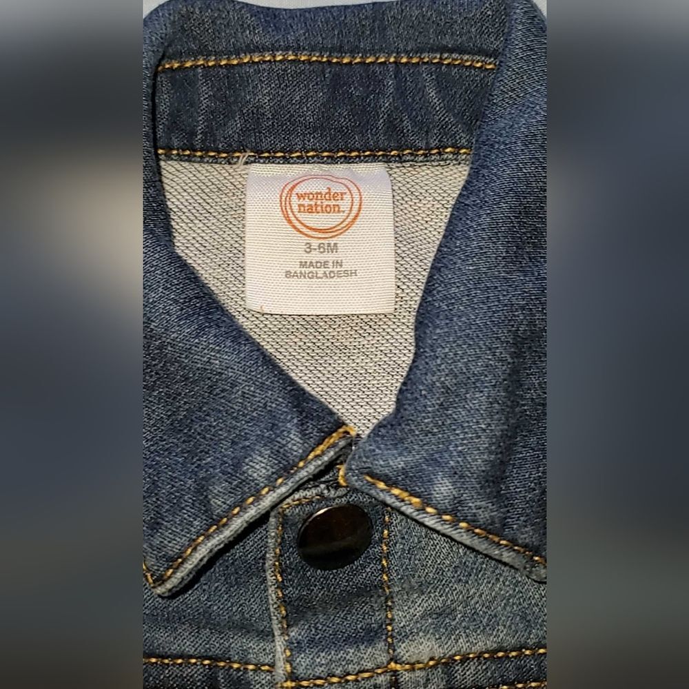 3-6 Months Wonder Nation Blue Denim Jacket for Kids - Picture 3 of 3